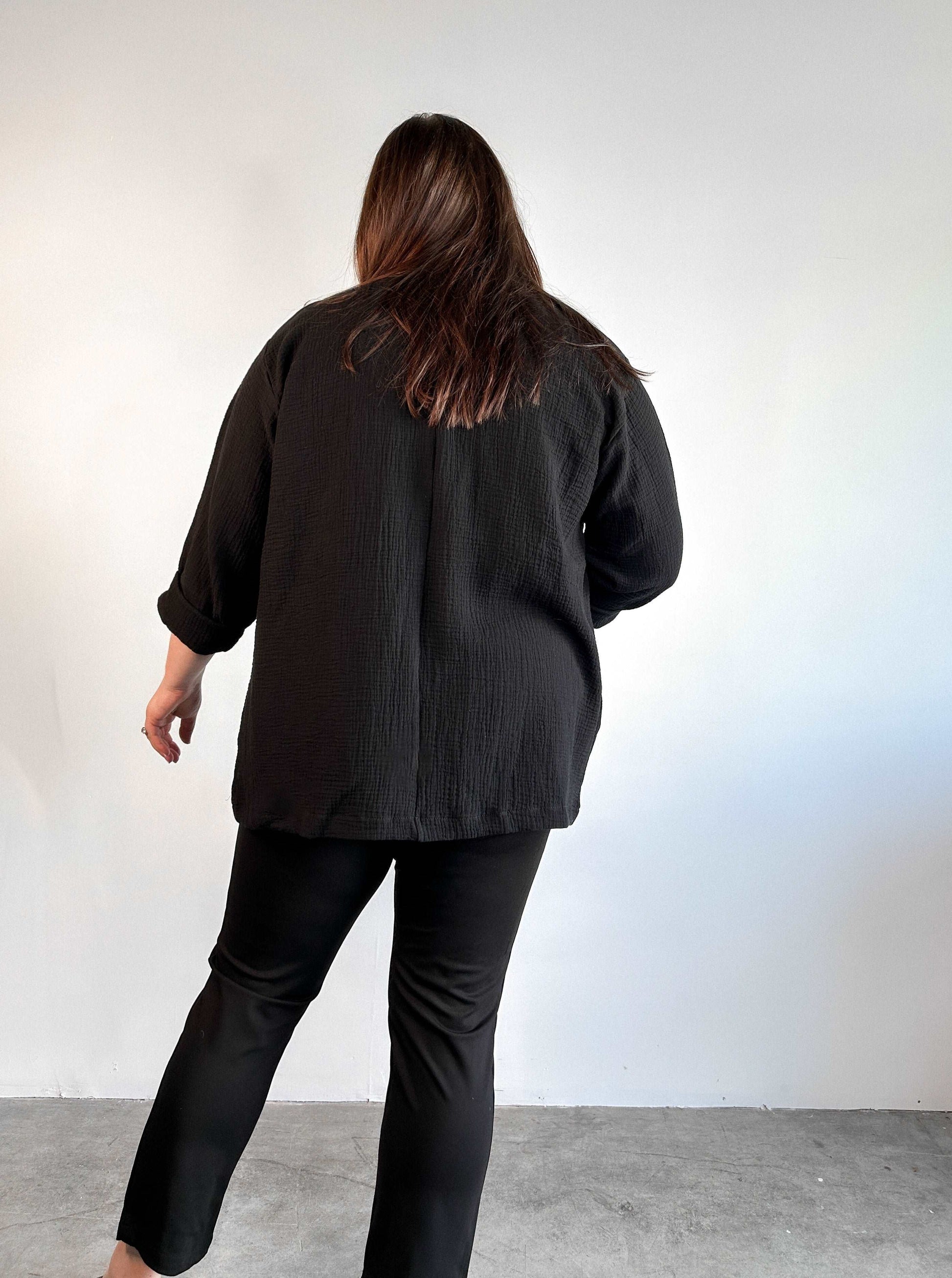 The Organic Cotton Cardigan in Black