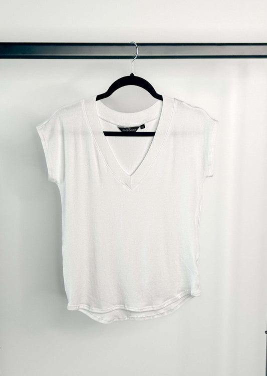 The V-Neck Sweater Tee in Ivory