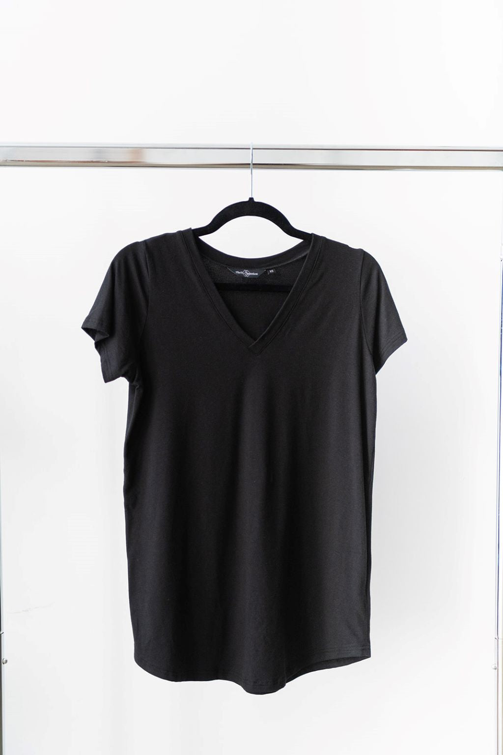 Bamboo Canadian Made v-neck Perfect T-Shirt in Black