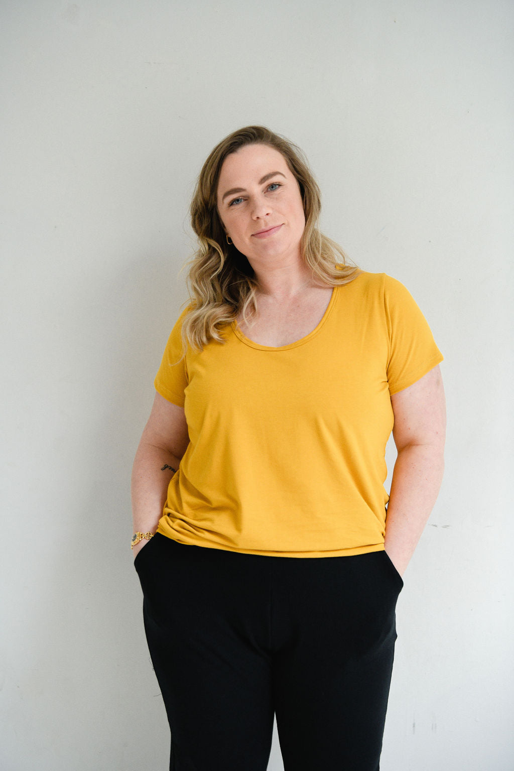 The Bamboo Perfect Tee in Mustard