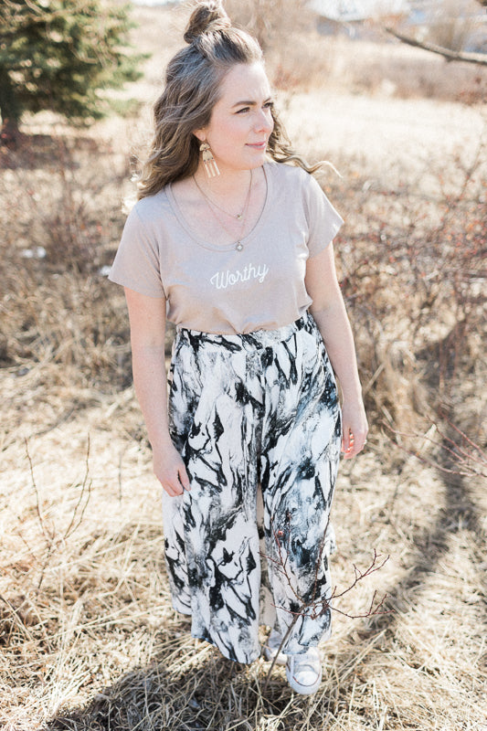 Taupe Bamboo Perfect T-shirt - Worthy
